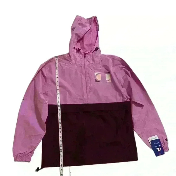 Champion Jacket Womens Packable Windbreaker Size S Pink Outdoor Training Gym NWT - Picture 5 of 13